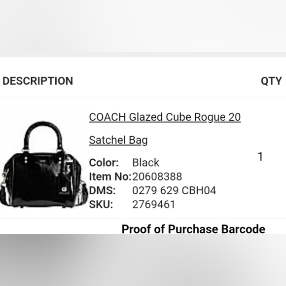 Coach Cube Rogue Bag Black Glazed Leather NWT - Picture 9 of 10